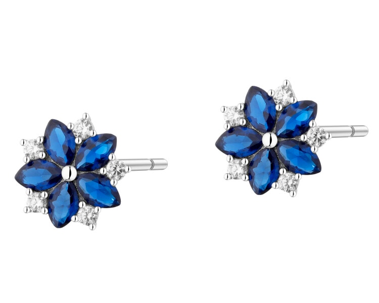 Rhodium Plated Silver Earrings with Cubic Zirconia