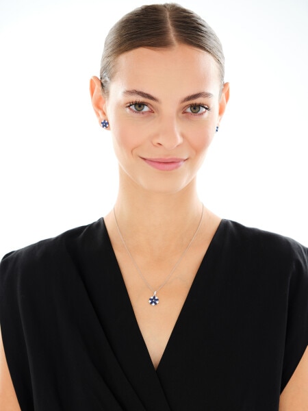 Rhodium Plated Silver Earrings with Cubic Zirconia