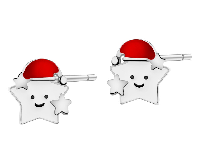 Rhodium Plated Silver Earrings