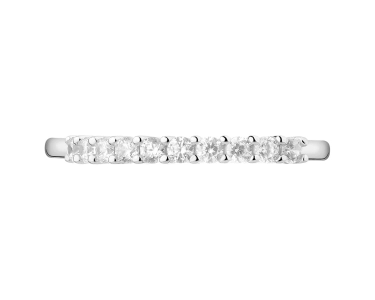 Rhodium Plated Silver Ring with Cubic Zirconia