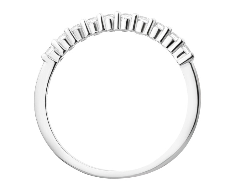 Rhodium Plated Silver Ring with Cubic Zirconia