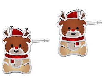 Stříbrné náušnice se smaltem