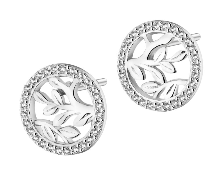 Rhodium Plated Silver Earrings with Cubic Zirconia