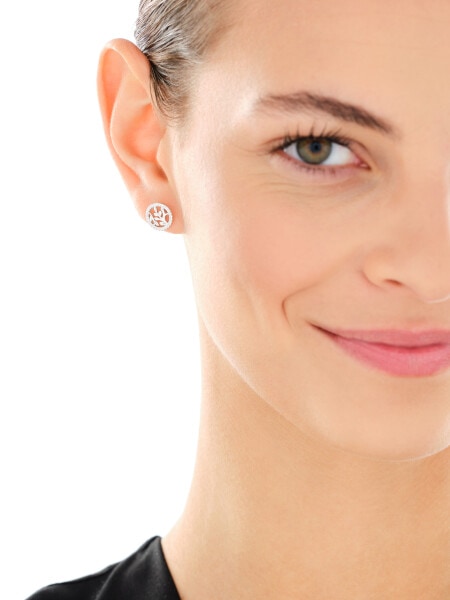 Rhodium Plated Silver Earrings with Cubic Zirconia