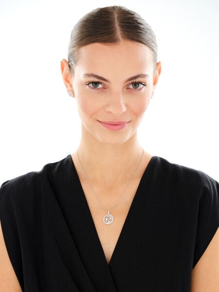 Rhodium Plated Silver Earrings with Cubic Zirconia