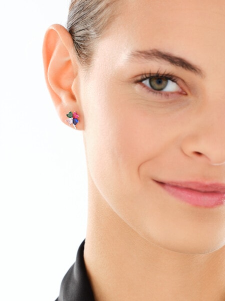 Rhodium Plated Silver Earrings with Cubic Zirconia