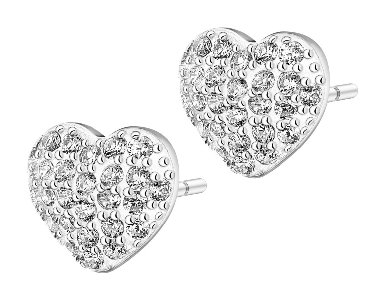 Rhodium Plated Silver Earrings with Cubic Zirconia