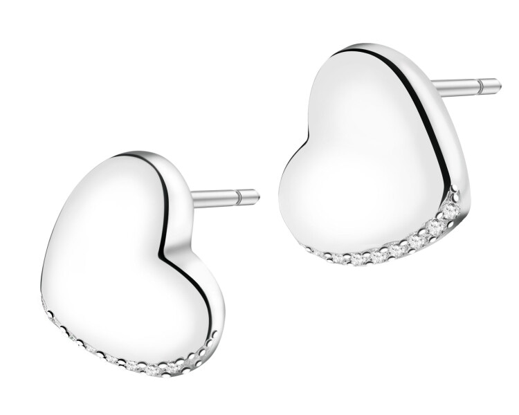 Rhodium Plated Silver Earrings with Cubic Zirconia