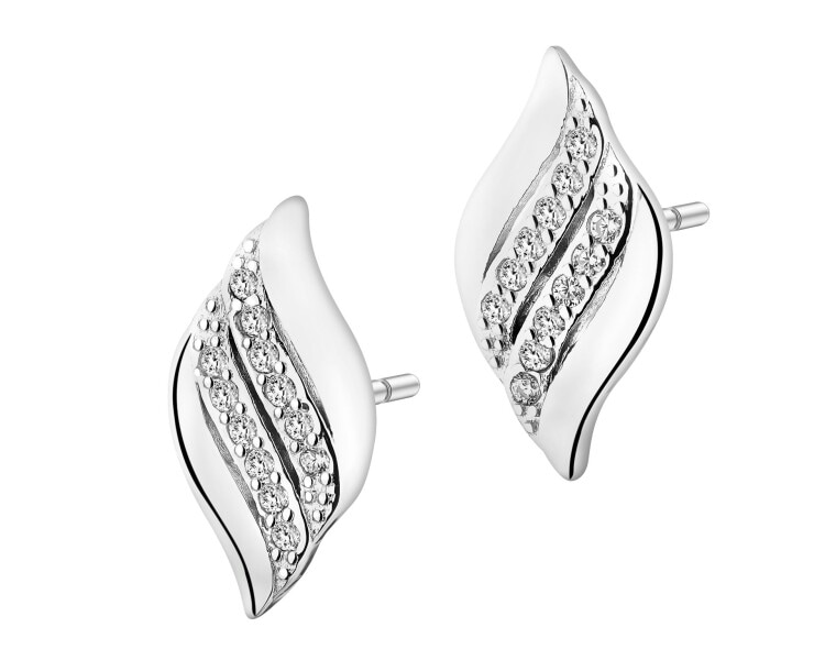 Rhodium Plated Silver Earrings with Cubic Zirconia