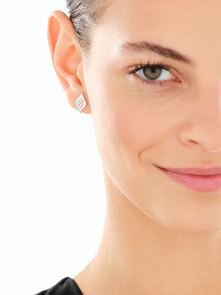 Rhodium Plated Silver Earrings with Cubic Zirconia