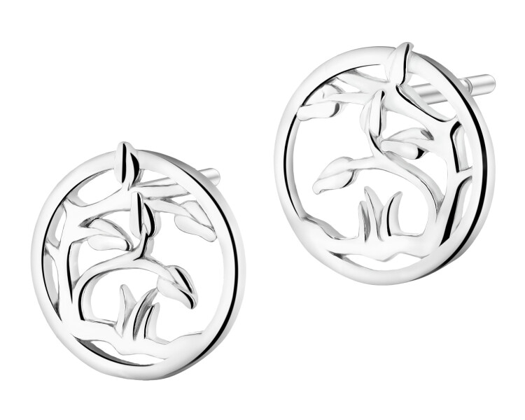 Rhodium Plated Silver Earrings 