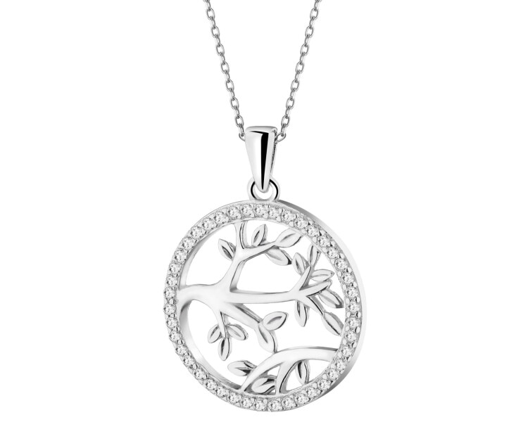 Stříbrný přívěsek se zirkony - strom