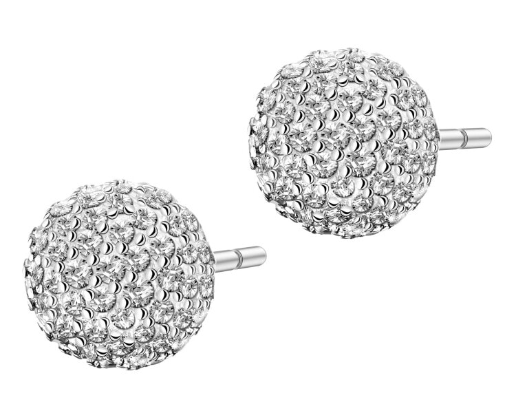 Rhodium Plated Silver Earrings with Cubic Zirconia