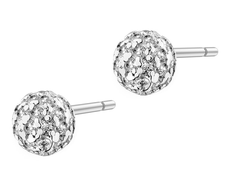 Rhodium Plated Silver Earrings with Cubic Zirconia