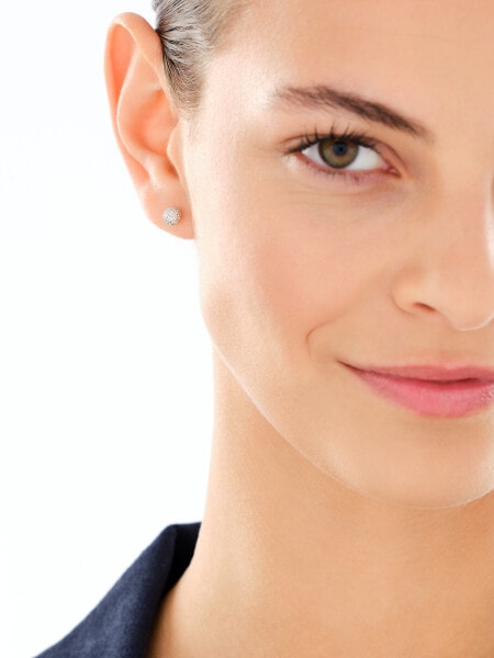 Rhodium Plated Silver Earrings with Cubic Zirconia