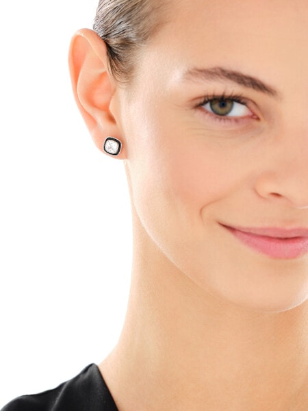 Rhodium Plated Silver Earrings with Cubic Zirconia