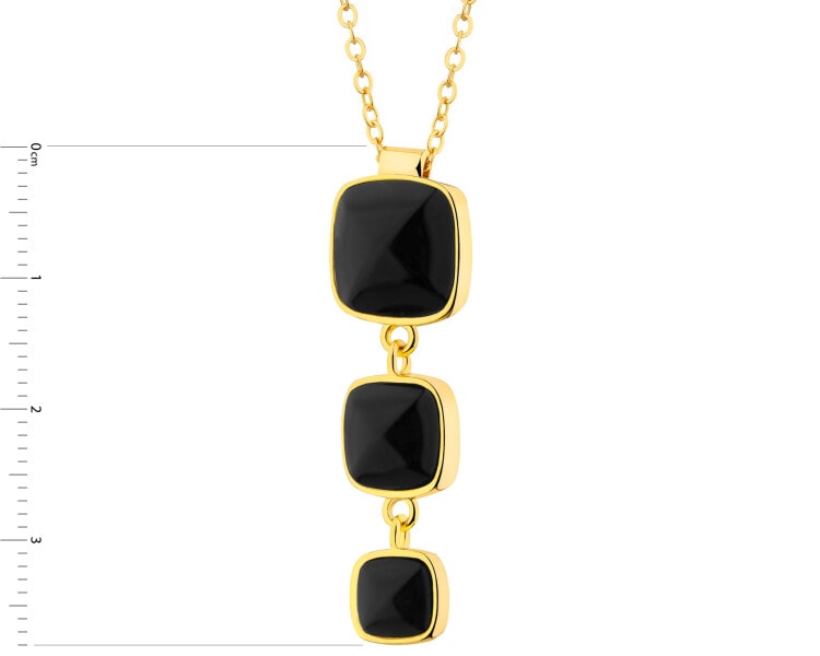 Gold-Plated Brass Necklace with Agate