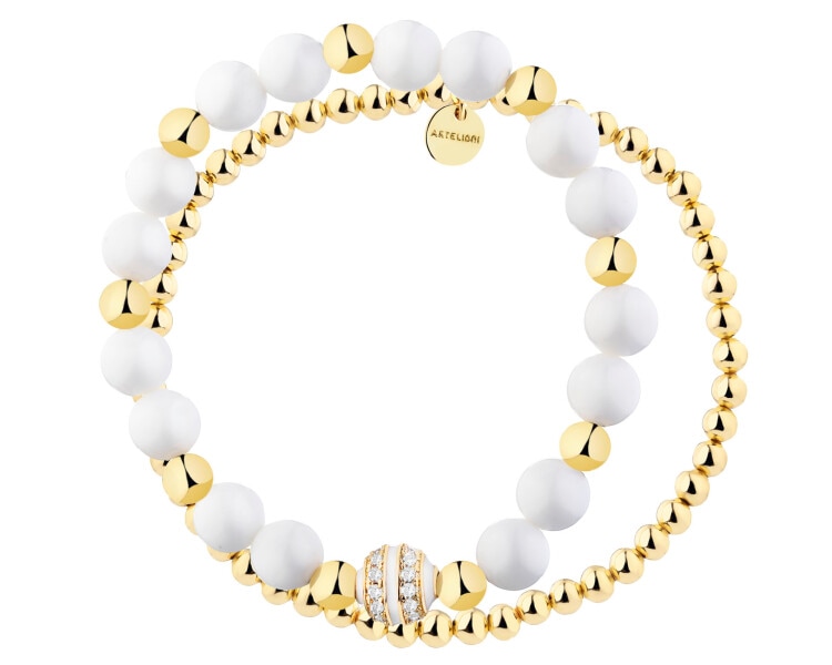 Gold-Plated Brass Bracelet with Quartz