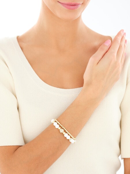 Gold-Plated Brass Bracelet with Quartz