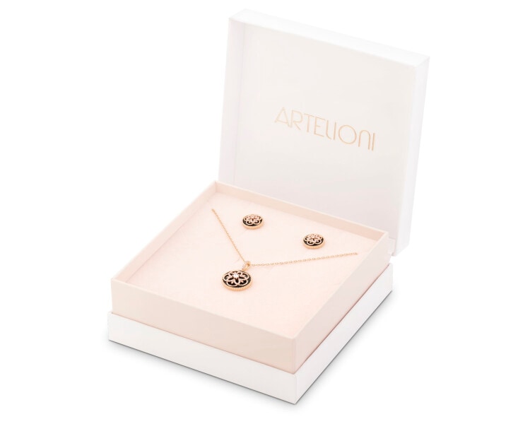 Gold-Plated Brass, Gold-Plated Silver Set with Cubic Zirconia