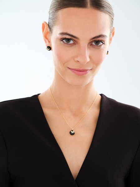 Gold-Plated Brass, Gold-Plated Silver Set with Cubic Zirconia