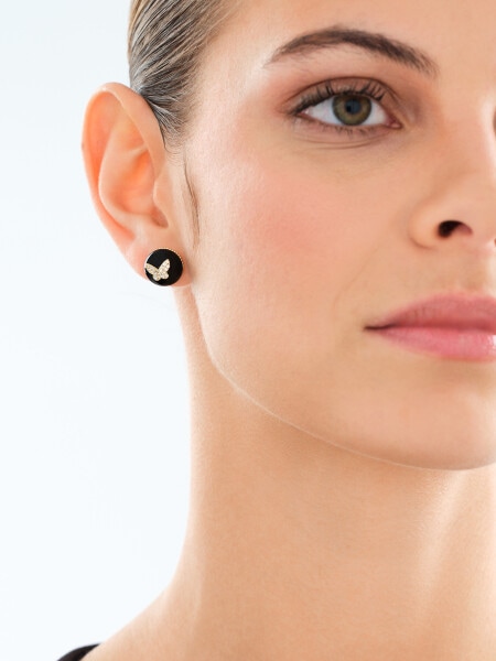 Gold-Plated Brass, Gold-Plated Silver Set with Cubic Zirconia