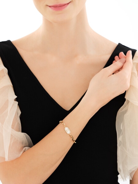 Gold-Plated Brass Bracelet with Cubic Zirconia