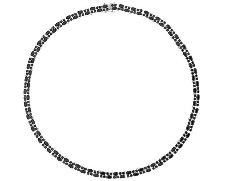 Rhodium Plated Silver Necklace with Cubic Zirconia