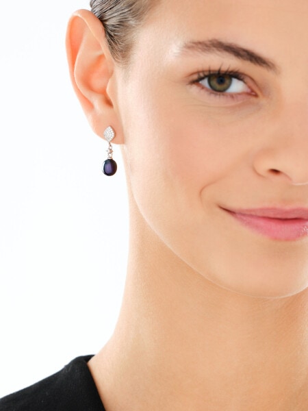 Stříbrné náušnice s perlami a zirkony