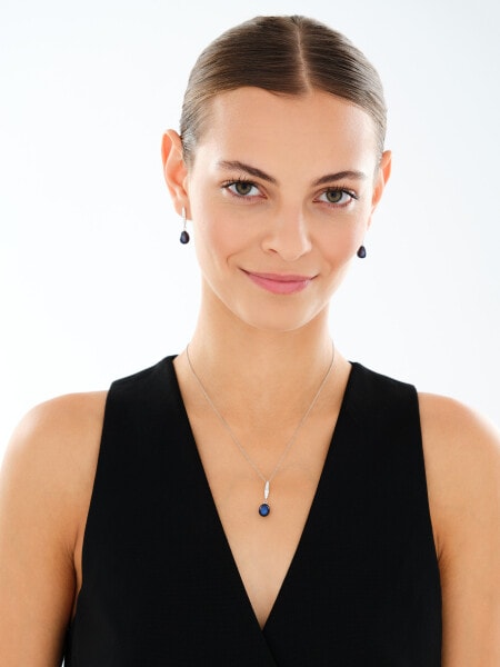 Rhodium Plated Silver Dangling Earring with Pearl