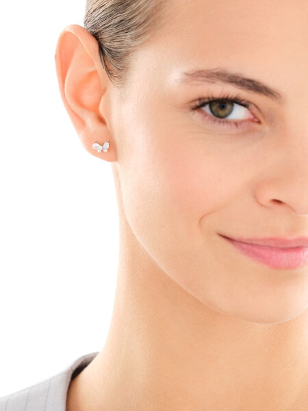 Rhodium Plated Silver Earrings with Cubic Zirconia