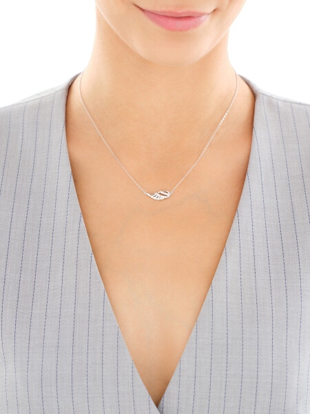 Rhodium Plated Silver Necklace with Cubic Zirconia