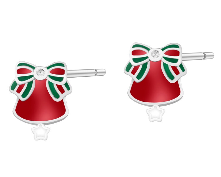 Rhodium Plated Silver Earrings with Cubic Zirconia