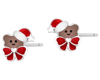 Stříbrné náušnice se smaltem - medvídci