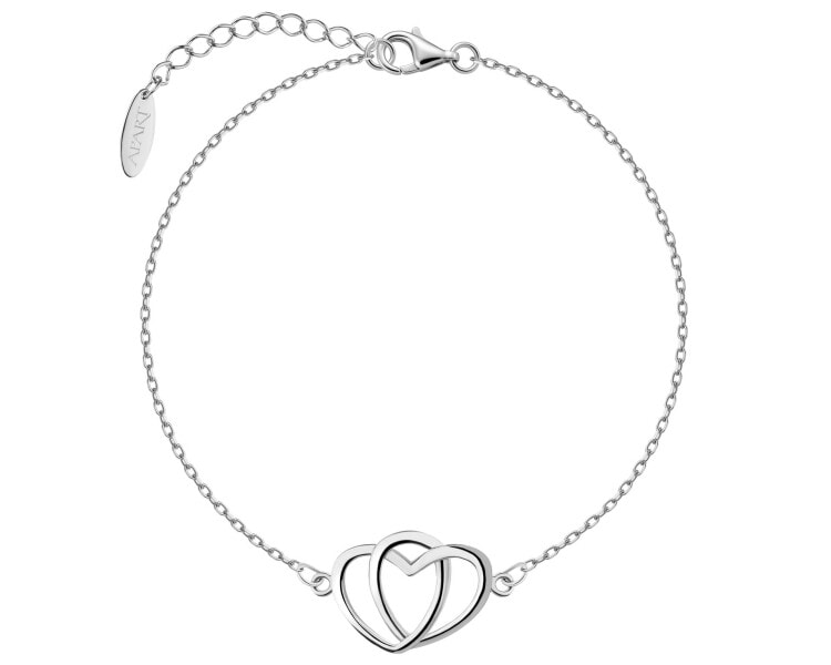 Bransoletka srebrna - serca