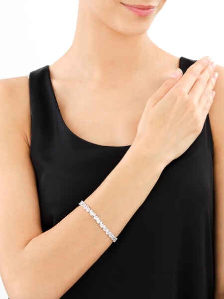 Rhodium Plated Silver Bracelet with Cubic Zirconia
