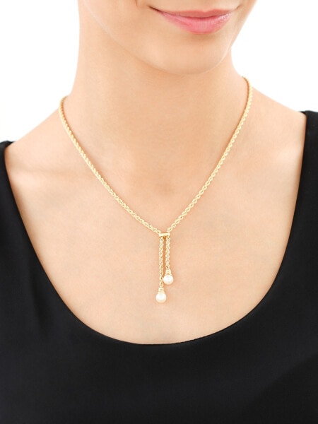 9 K Yellow Gold Necklace with Pearl