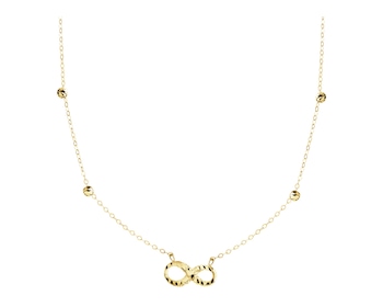 Złoty naszyjnik - nieskończoność, kulki