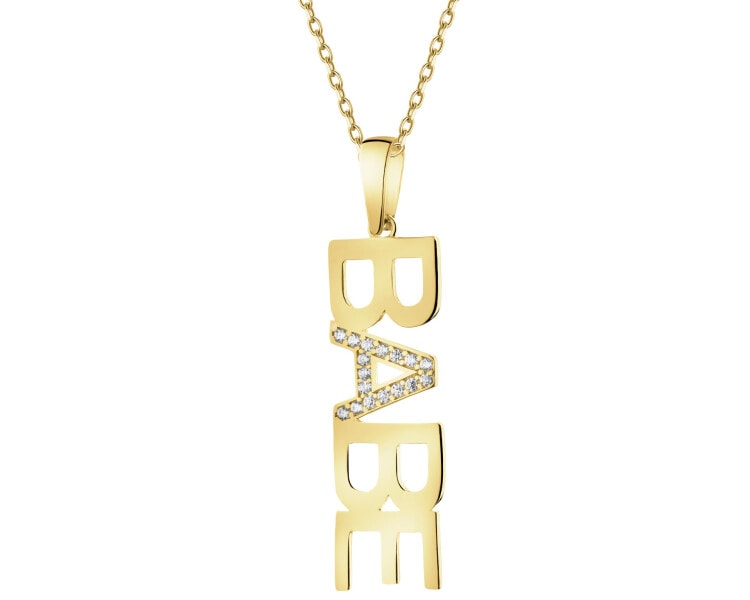 9 K Yellow Gold Pendant with Cubic Zirconia