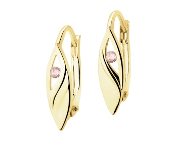 9 K Yellow Gold Earrings with Cubic Zirconia