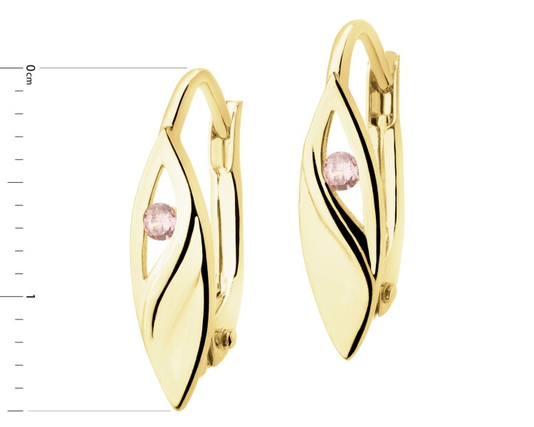 9 K Yellow Gold Earrings with Cubic Zirconia