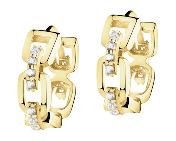 9 K Yellow Gold Earrings with Cubic Zirconia