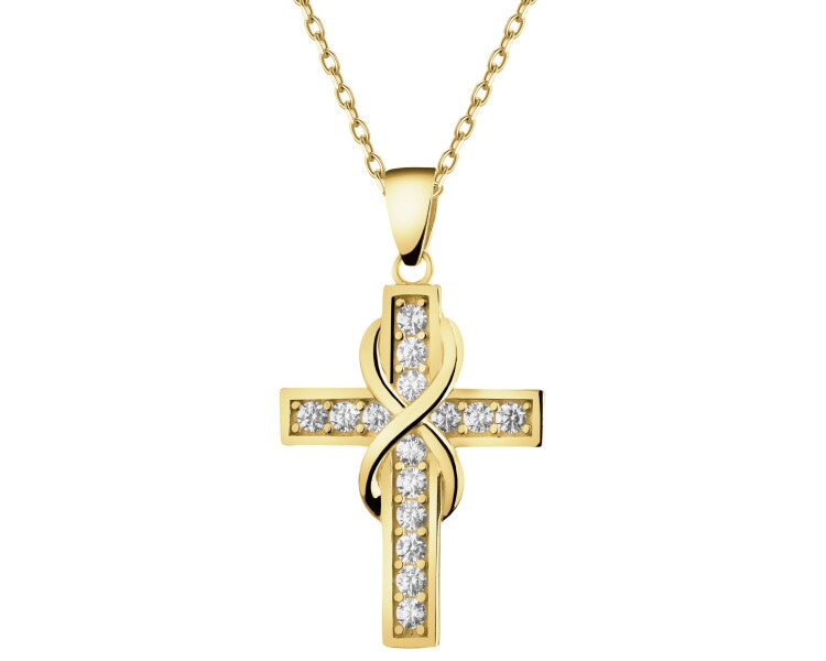 9 K Yellow Gold Pendant with Cubic Zirconia