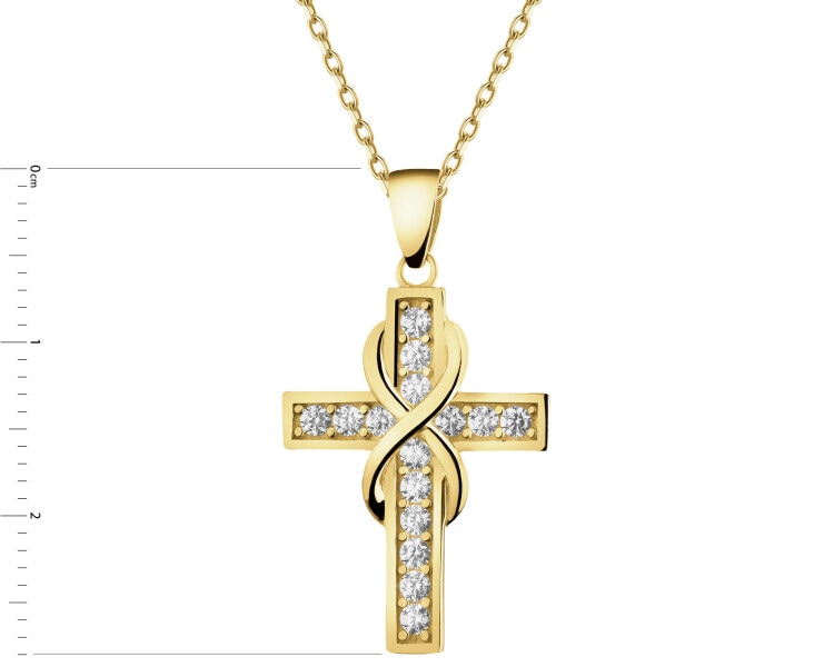 9 K Yellow Gold Pendant with Cubic Zirconia