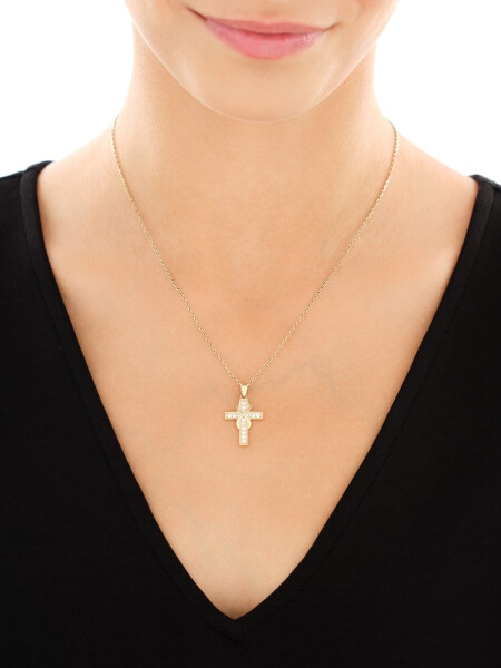 9 K Yellow Gold Pendant with Cubic Zirconia