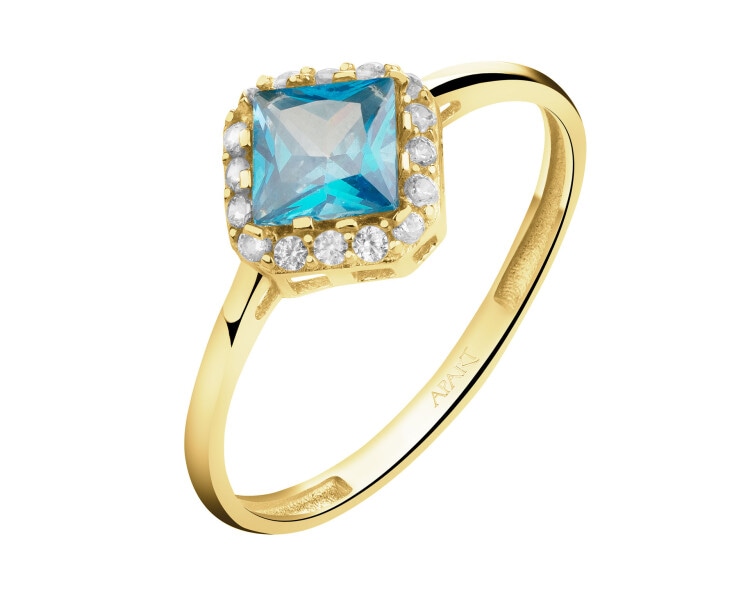 8 K Yellow Gold Ring with Cubic Zirconia