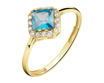 8 K Yellow Gold Ring with Cubic Zirconia