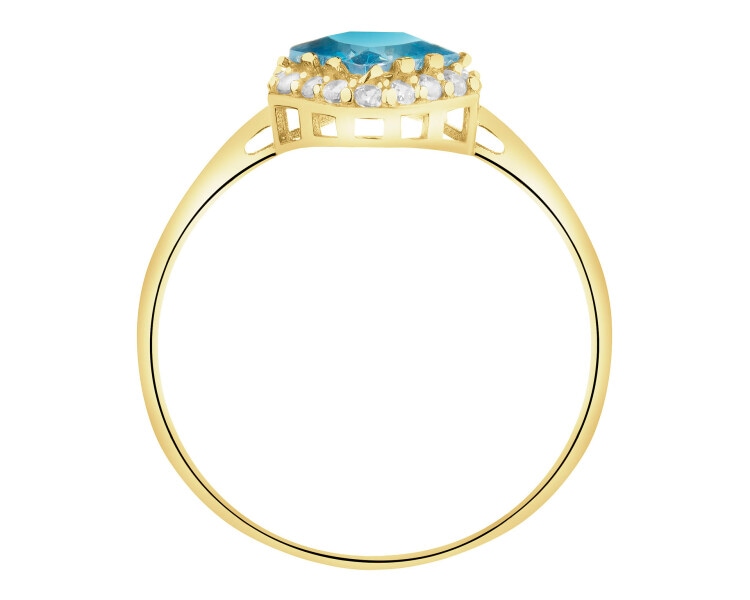 8 K Yellow Gold Ring with Cubic Zirconia
