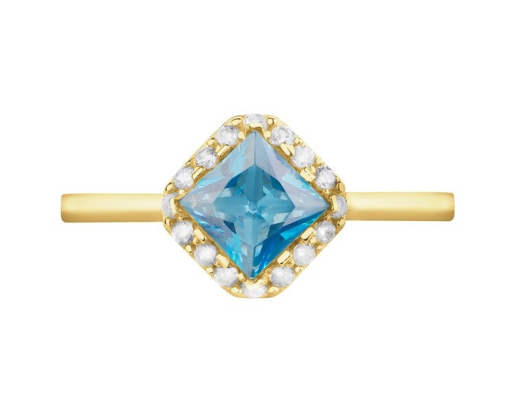 8 K Yellow Gold Ring with Cubic Zirconia