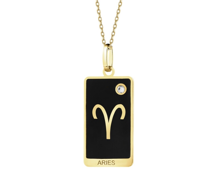 14 K Yellow Gold Pendant with Cubic Zirconia